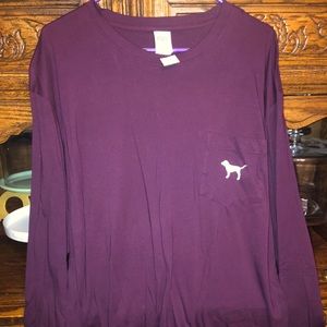 Maroon Long Sleeves Pink Shirt